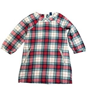 Gap Toddler Plaid Long Sleeve Dress Lined Zipper Pockets- Size 3T